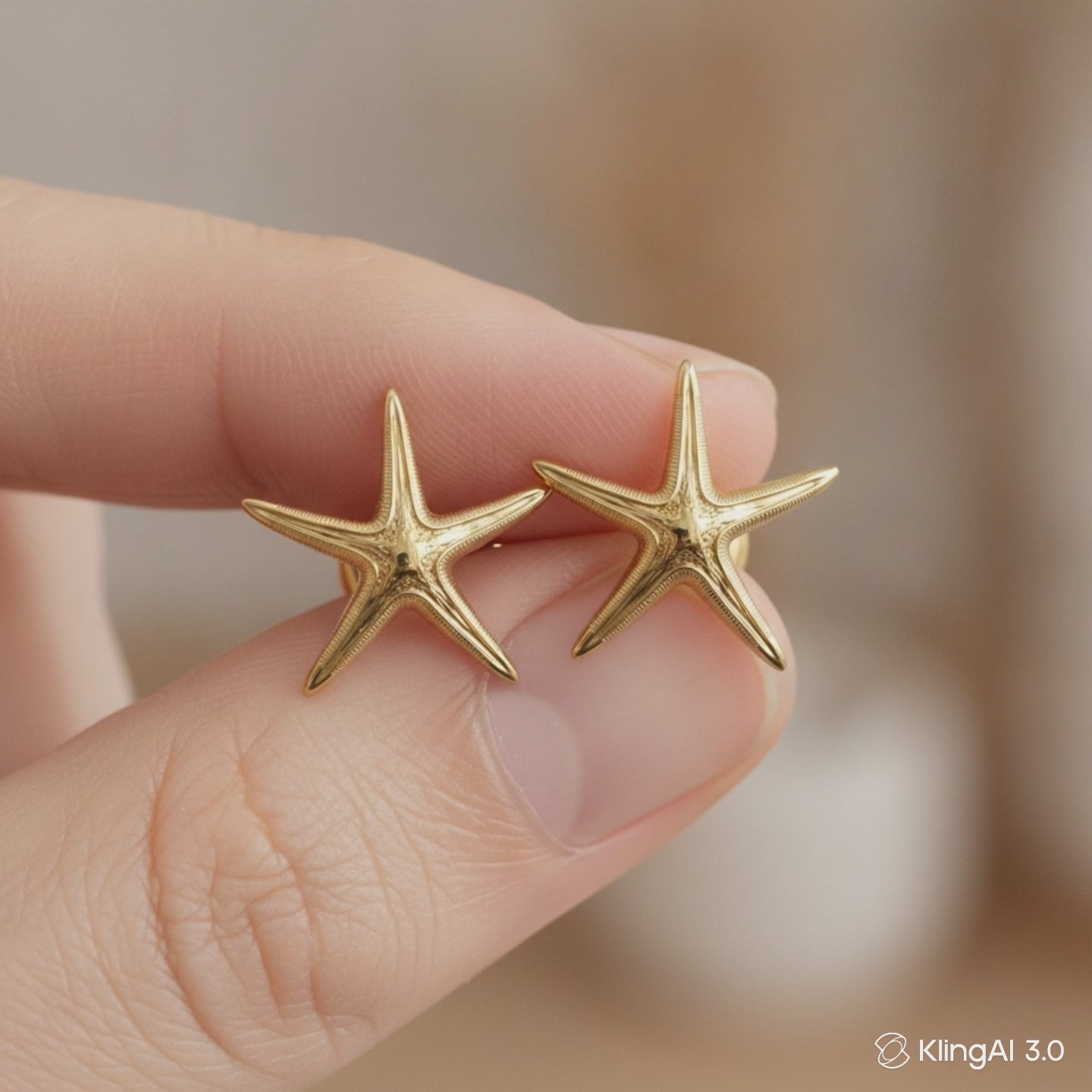 Royal Starfish Stud Earrings | Astropecten articulatus | 9K Gold, Sterling Silver or Polished Yellow Brass | Ocean Jewelry | Nautical Gift