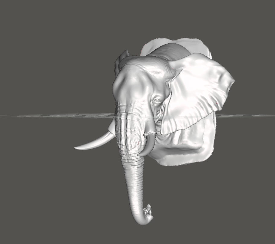 Elephant Wall Mount 3D Print | PLA Gold Sculpture | Wildlife Wall Decor | Large 250mm Statement Piece | Elephant Head Art