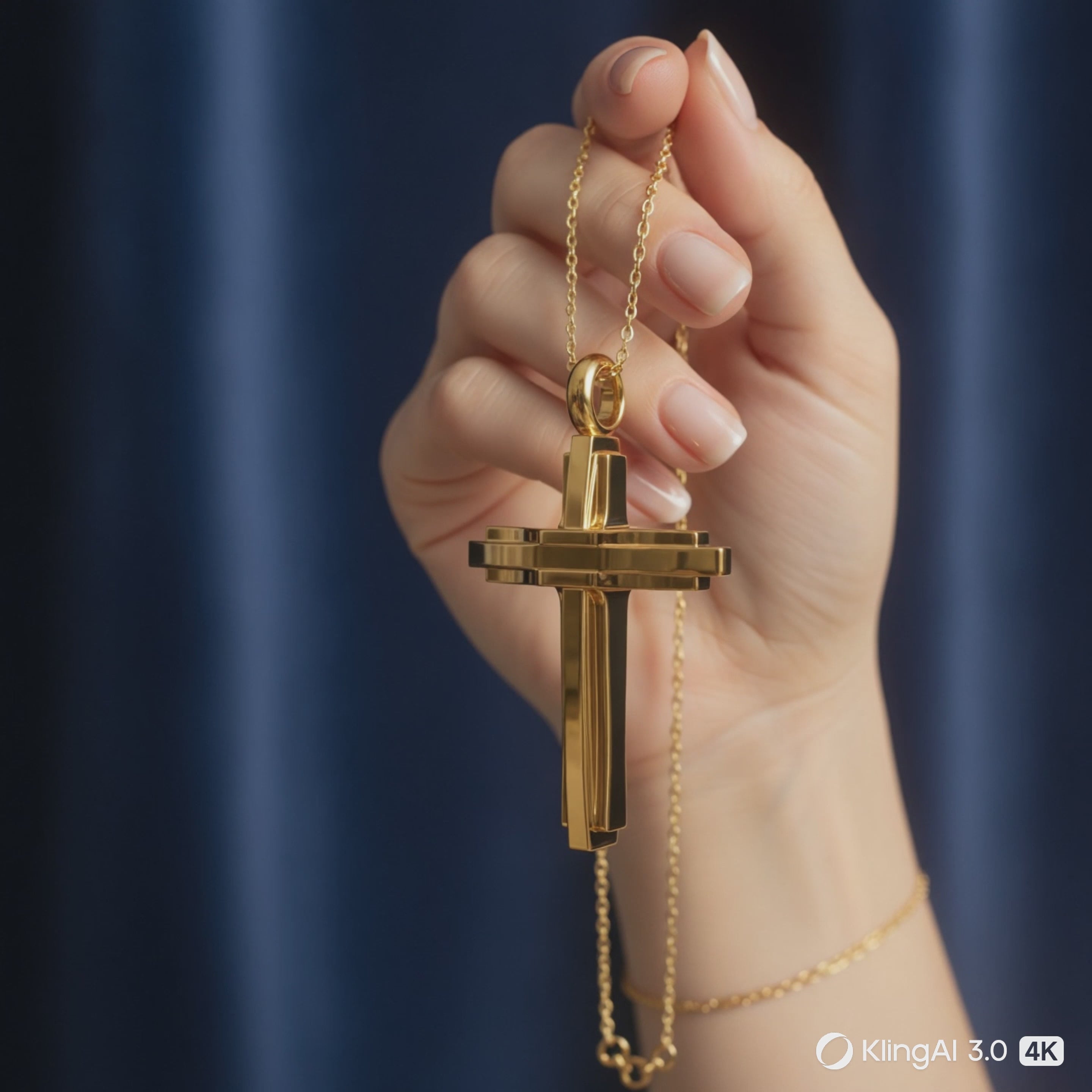 Modern Christian Cross Pendant Necklace | 18K Gold & Sterling Silver | Faith Jewellery Gift