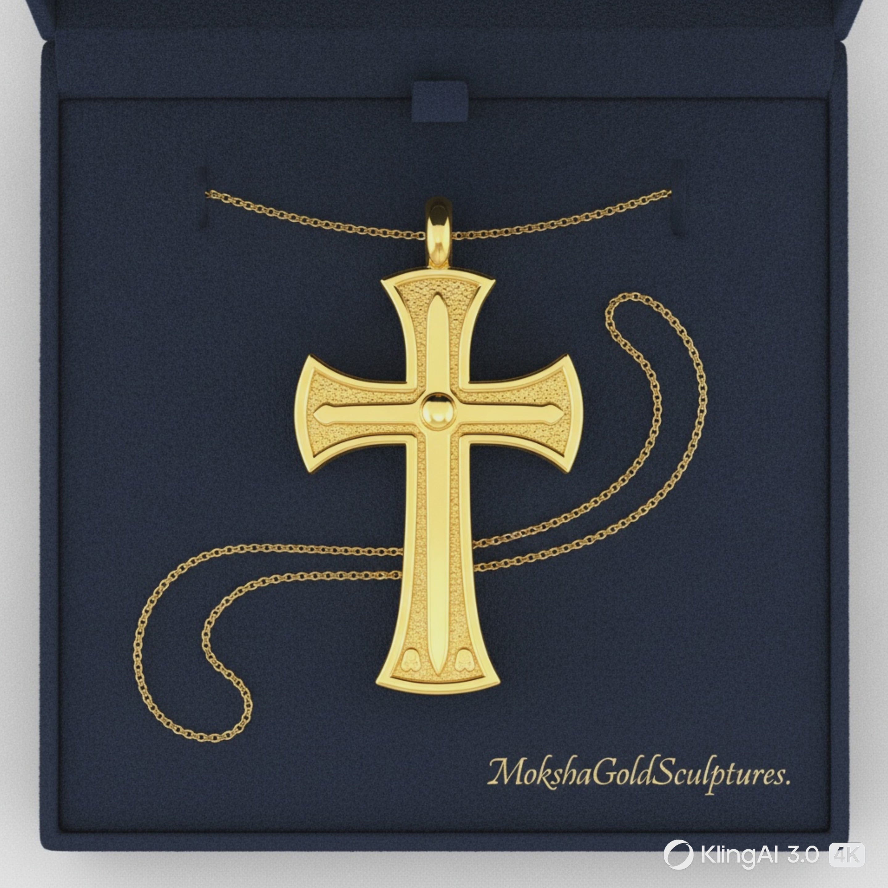18K Gold Cross Pendant Necklace | Medieval Christian Cross | Faith Necklace | Religious Jewelry | Sacred Cross Pendant | Christian Gift