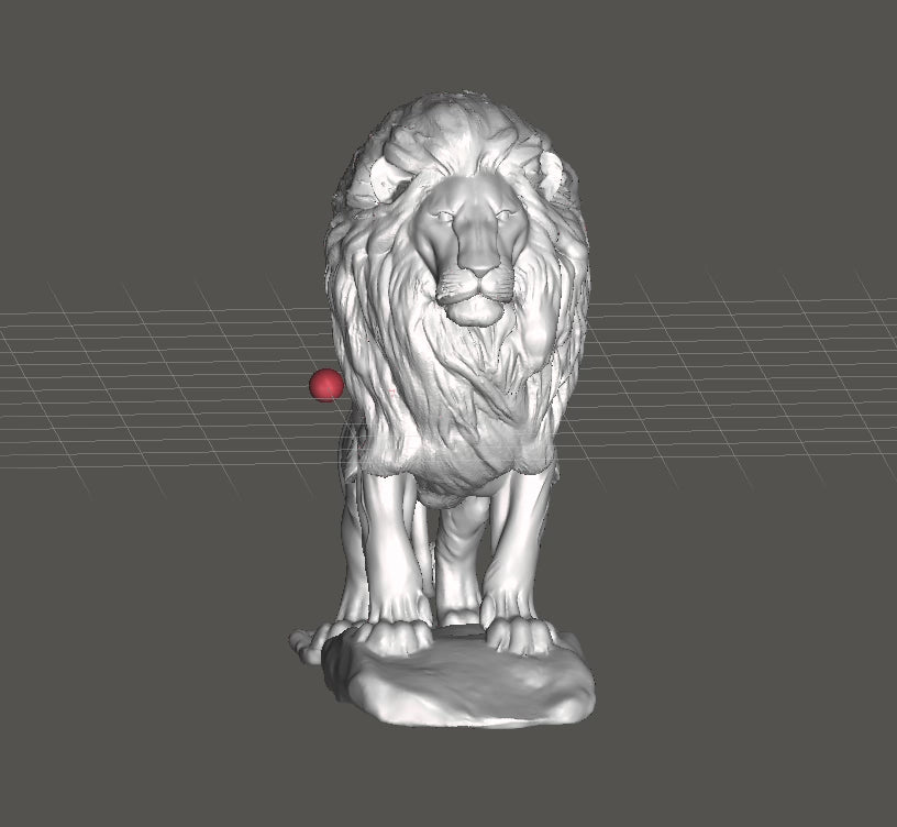 Gold Lion Statue on Rock – Metallic PLA 3D Printed Sculpture – Majestic Lion Decor – Desk Ornament – Office & Home Decor – 250x218x93mm