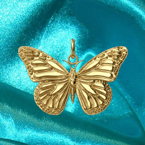 Monarch Butterfly Pendant 20x28x4mm – Nature Inspired Jewelry in Gold, Silver or Brass