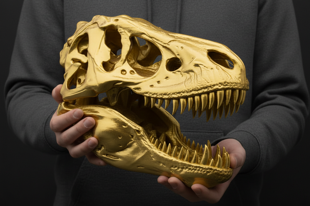 T-Rex Large Replica Skull 3D Print – Tyrannosaurus Rex Model – Highly Detailed Dinosaur Skull – PLA Resin Nylon – Prehistoric Decor Gift