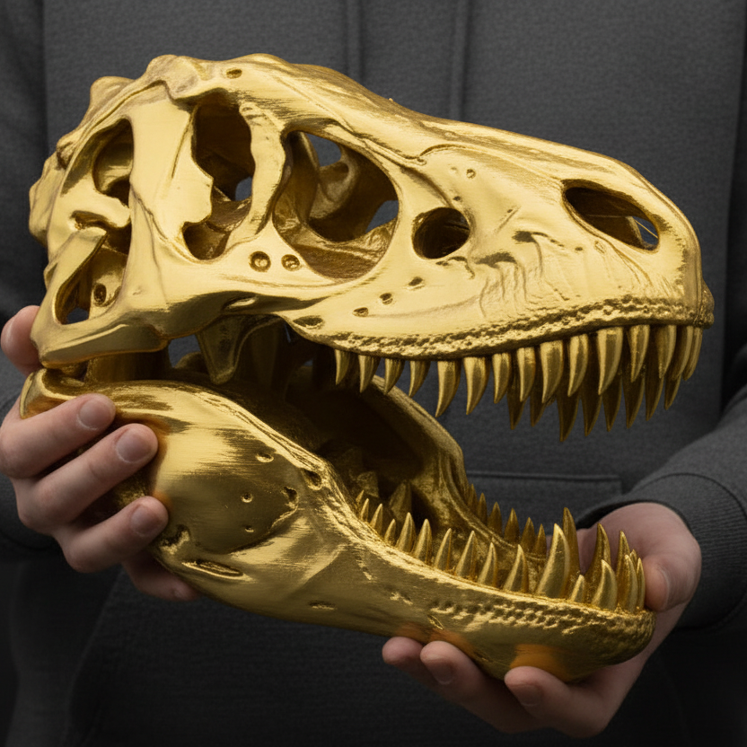 T-Rex Skull 250mm | 3D Printed Tyrannosaurus Rex Skull Replica | Collectible Prehistoric Sculpture