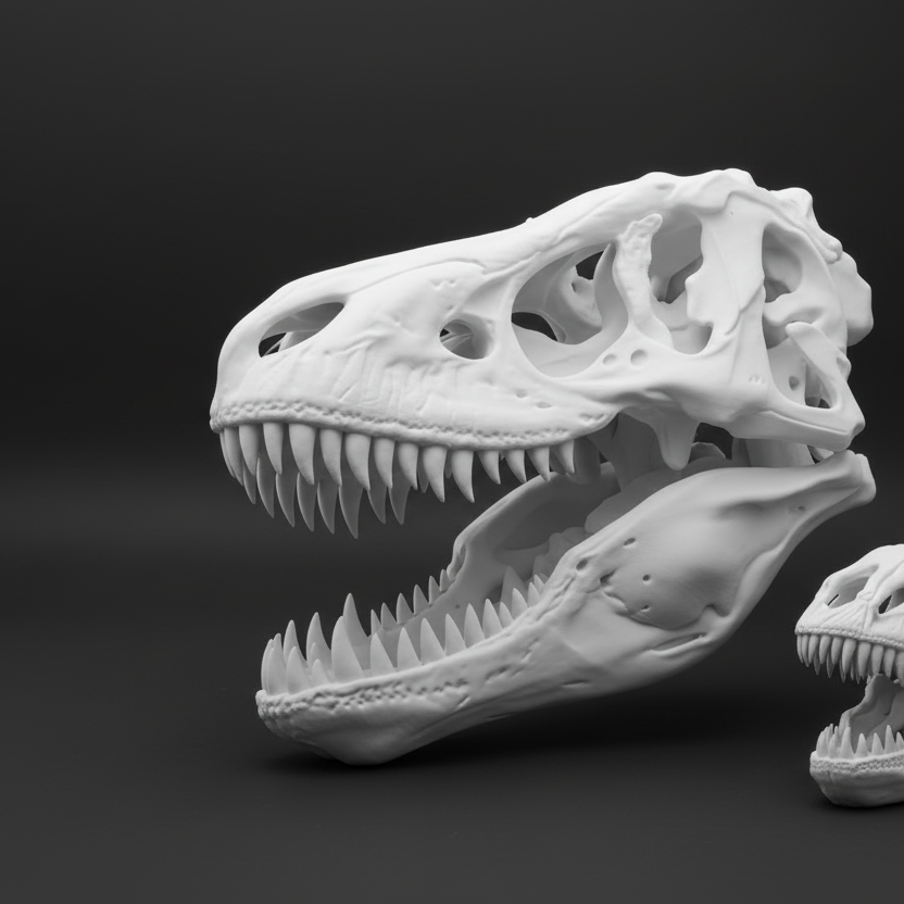 T-Rex Skull 250mm | 3D Printed Tyrannosaurus Rex Skull Replica | Collectible Prehistoric Sculpture