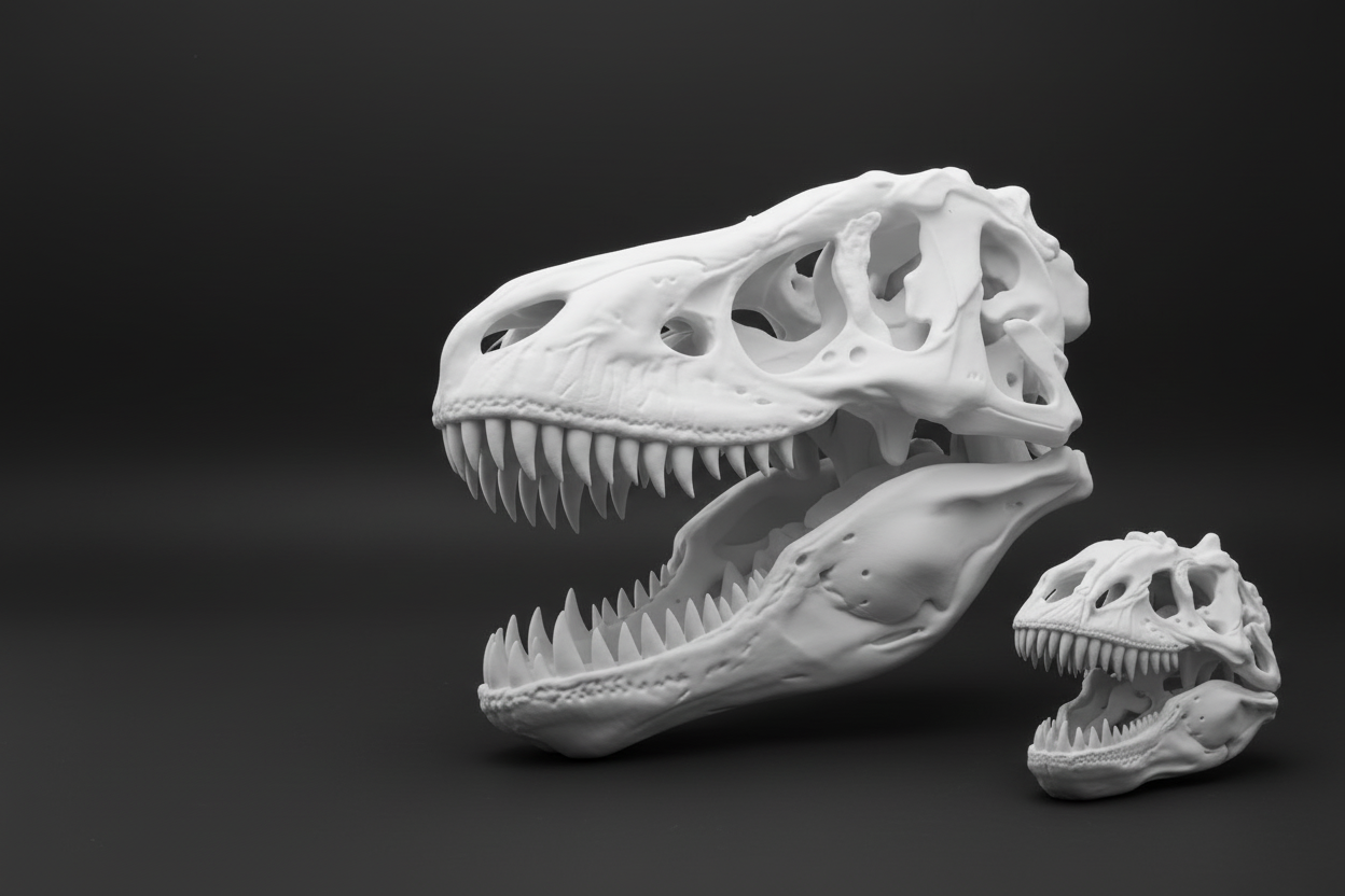 T-Rex Large Replica Skull 3D Print – Tyrannosaurus Rex Model – Highly Detailed Dinosaur Skull – PLA Resin Nylon – Prehistoric Decor Gift